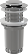 Alcaplast A394 Донный клапан сифона для умывальника CLICK/CLACK 5/4", цельнометаллический с малой заглушкой, без перелива, для пластиковых и стеклянных умывальников