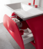 Сerasa Moon Комплект напольной мебели, с раковиной зеркалом со светильником и 2 шкафчиками, 100см, цвет: малиново-красный