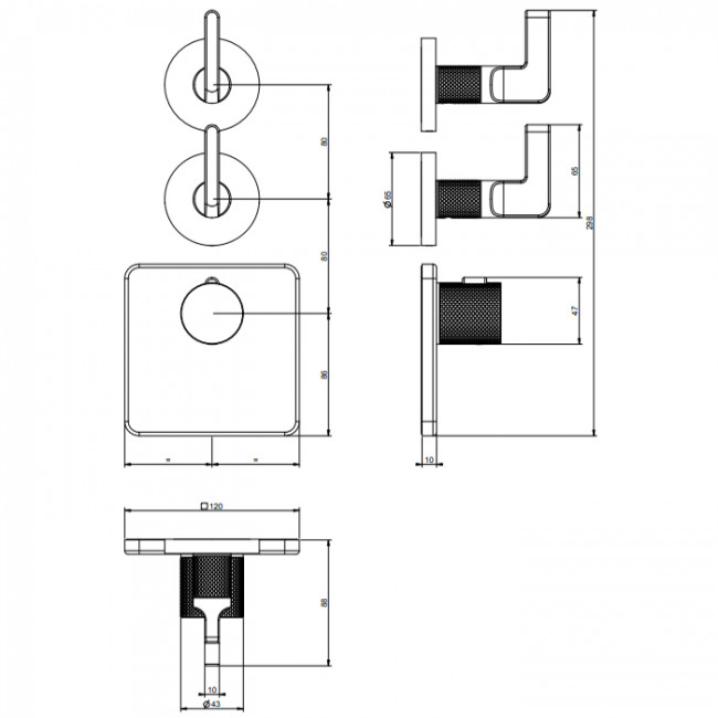Gessi Inciso Встраиваемый термостатический смеситель на 2 источника, резьба 3/4", внешняя часть, цвет: золото Gessi Inciso Встраиваемый термостатический смеситель на 2 источника, резьба 3/4", внешняя часть, цвет: золото