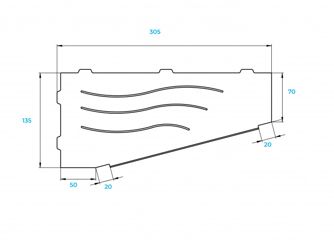 Полка в ванную комнату RGW MT-11W (Правая)