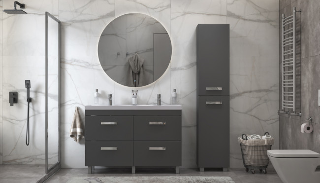 Пенал напольный Velvex Orlando 190, серый (pn.ORL.40 графит) Пенал напольный Velvex Orlando 190, серый (pn.ORL.40 графит)