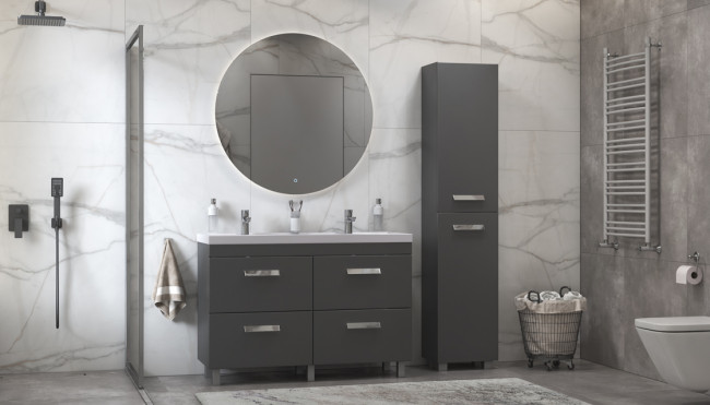 Пенал напольный Velvex Orlando 190, серый (pn.ORL.40 графит) Пенал напольный Velvex Orlando 190, серый (pn.ORL.40 графит)