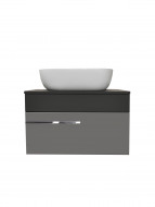Тумба Runo Вудлайн 65 подвесная темно-серая/серая под накладной умывальник (00-00004898)