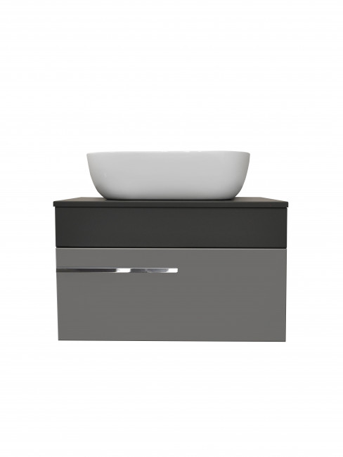 Тумба Runo Вудлайн 65 подвесная темно-серая/серая под накладной умывальник (00-00004898) Тумба Runo Вудлайн 65 подвесная темно-серая/серая под накладной умывальник (00-00004898)
