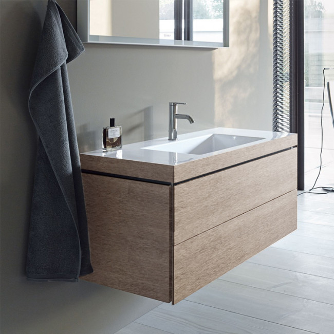 DURAVIT L-Cube Тумба C-bonded, с раковиной и фронтом, 80 см подвесная, цвет: Дуб кашемир