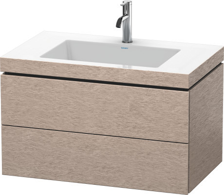 DURAVIT L-Cube Тумба C-bonded, с раковиной и фронтом, 80 см подвесная, цвет: Дуб кашемир