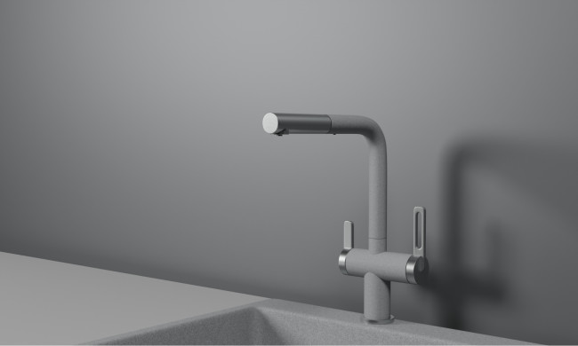 Смеситель для кухни GRANULA с выдвижным изливом и подключением к фильтру (8170, БАЗАЛЬТ) Смеситель для кухни GRANULA с выдвижным изливом и подключением к фильтру (8170, БАЗАЛЬТ)