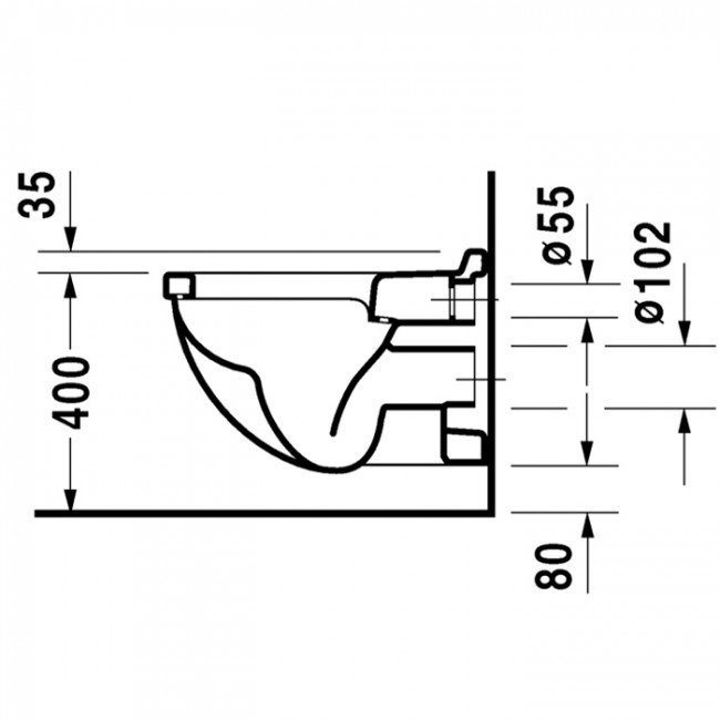 Duravit Starck 3 Унитаз подвесной (без крепления) 54х36см, цвет: белый