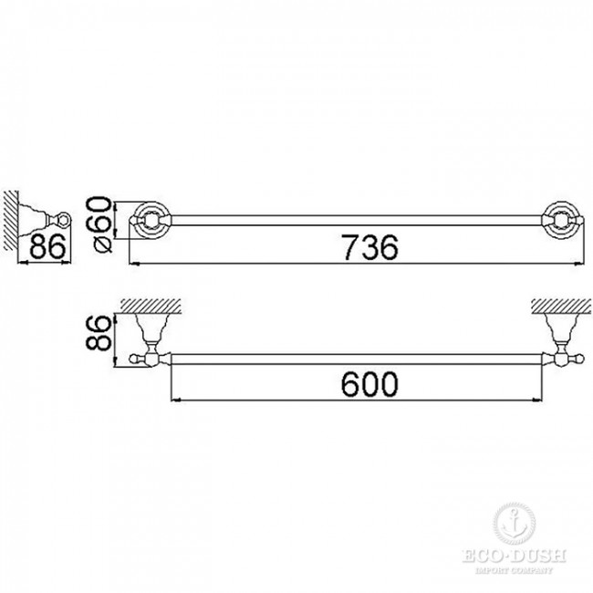 CISAL Arcana Полотенцедержатель 60см, цвет: золото CISAL Arcana Полотенцедержатель 60см, цвет: золото