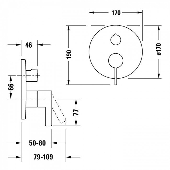 Duravit D-Neo Смеситель для душа, встраиваемый, цвет: хром DE4210012010