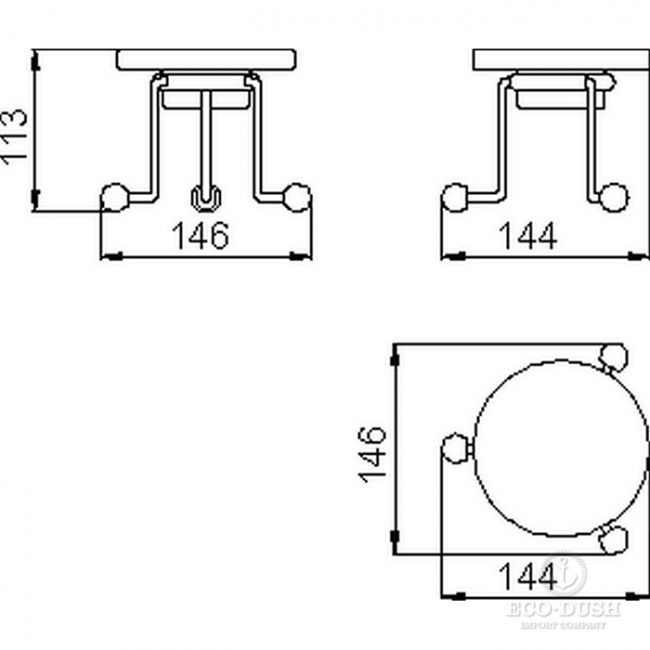 HUBER Croisette Мыльница настольная, цвет: хром/керамика