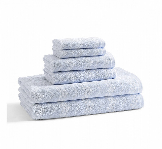 Полотенце банное Kassatex Wavy Whisper Blue BWV-109-WHB