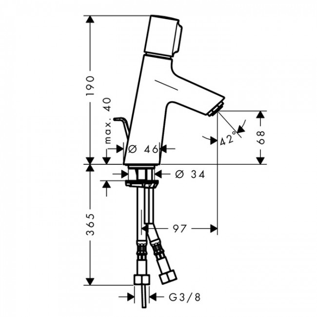 Hansgrohe Talis Select S, Смеситель для раковины, с донным клапаном,  Цвет: Хром 72040000