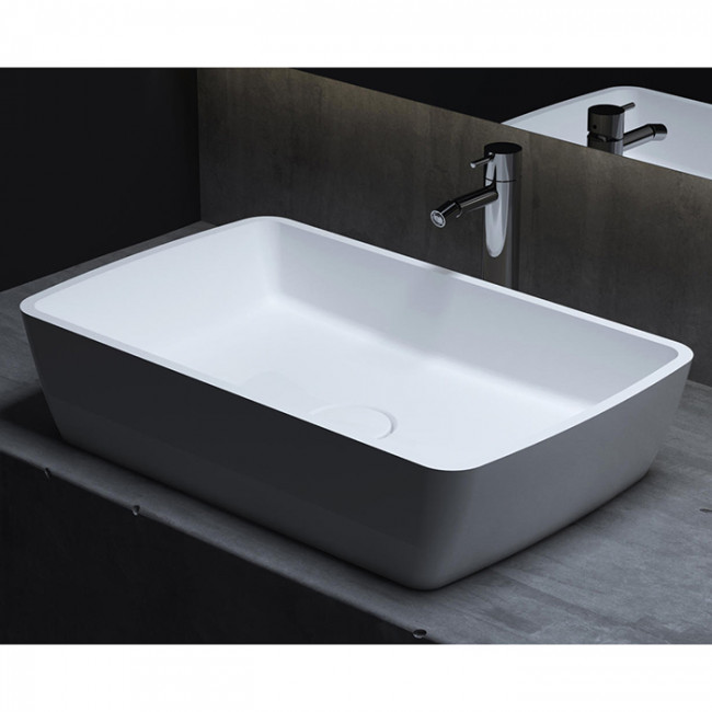 Salini Gloria Раковина накладная 65х40х14.5cм, без отв., без перелива, S-Stone, цвет: белый матовый