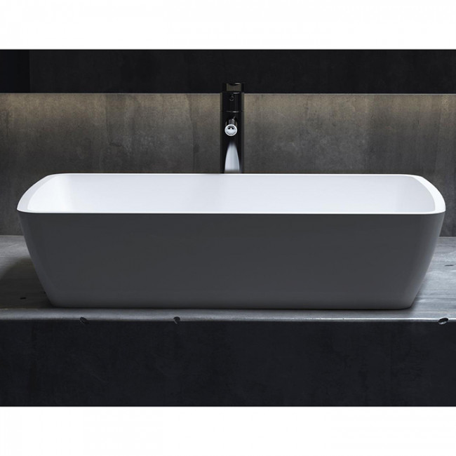 Salini Gloria Раковина накладная 65х40х14.5cм, без отв., без перелива, S-Stone, цвет: белый матовый