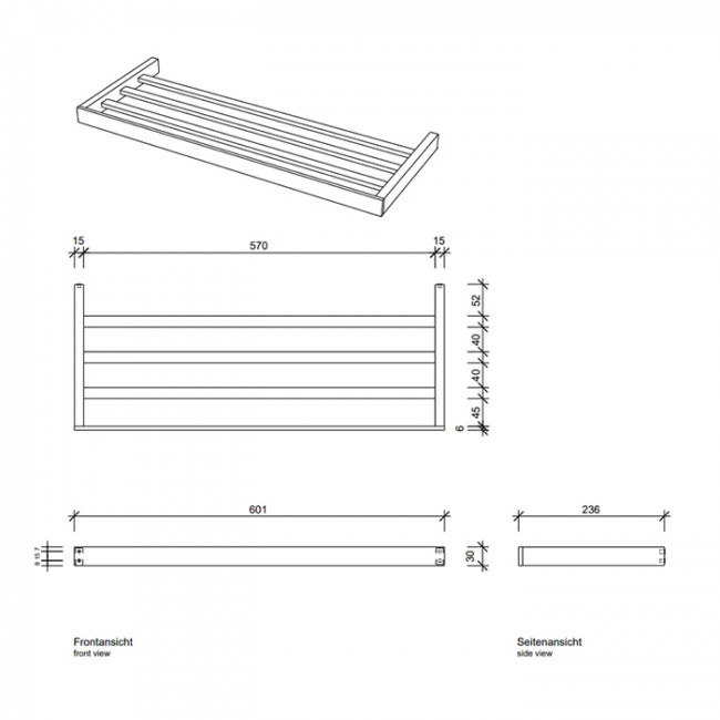 Decor Walther Contract Полотенцедержатель 60см., подвесной, цвет: хром 651400