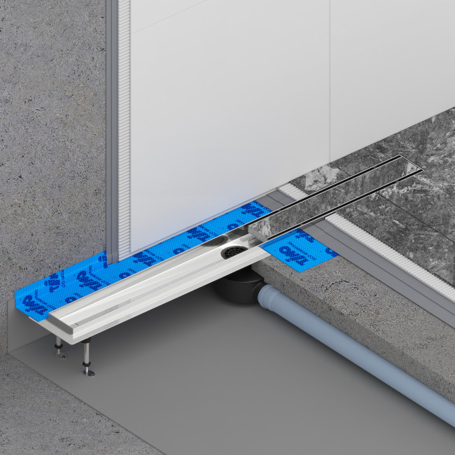 Душевой лоток TIMO Drain System 800 с двусторонней панелью "plate" под плитку, Хром (DS230208/00)