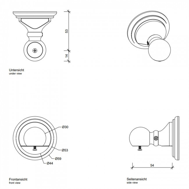 Decor Walther Classic GKH Держатель для стеклянной полки, подвесной, цвет: никель полированный