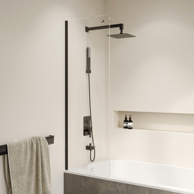 Шторка на ванну RGW SC-056-8B 400 мм Черный/Прозрачное