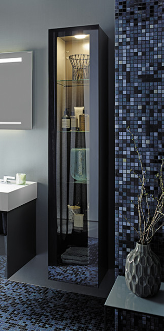 Burgbad Yumo Шкаф подвесной 35x32x176 см, с подсветкой, цвет: серый