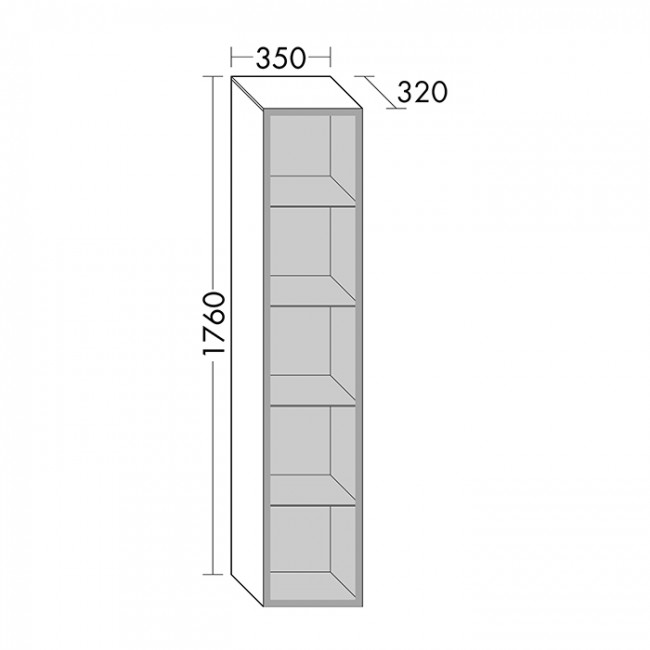 Burgbad Yumo Шкаф подвесной 35x32x176 см, с подсветкой, цвет: серый