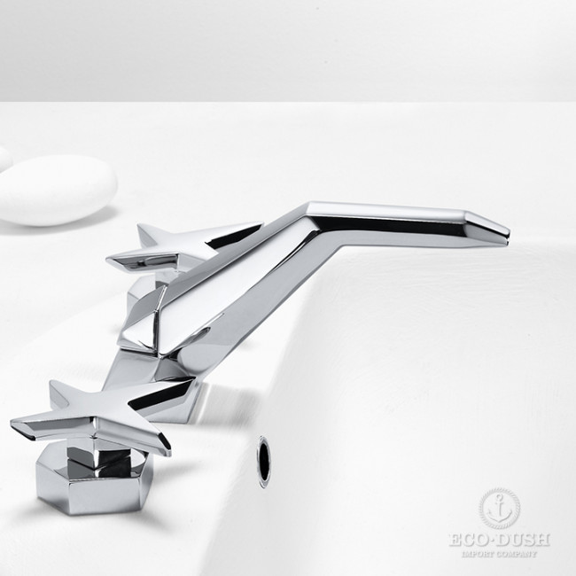 Stella Stella Смеситель для раковины на 3 отверстия 3224, с донным клапаном, цвет: хром