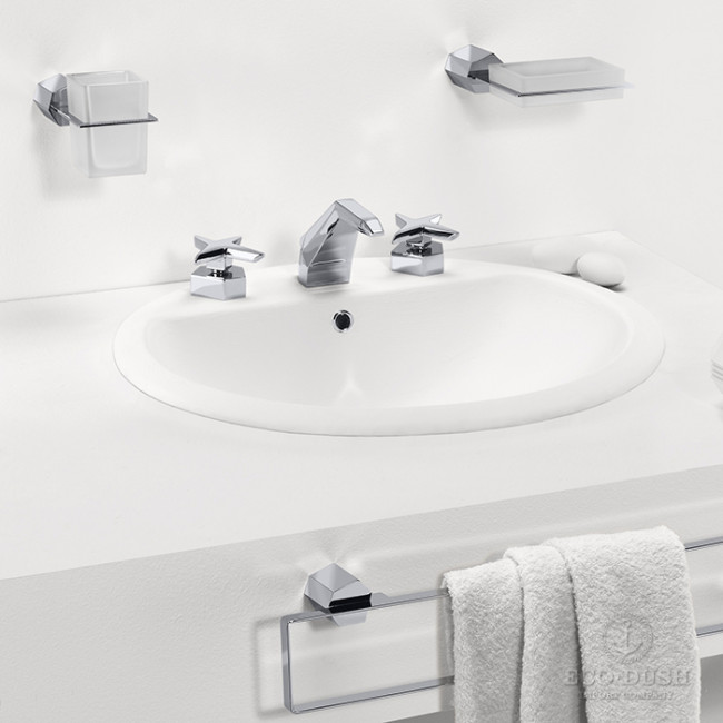 Stella Stella Смеситель для раковины на 3 отверстия 3224, с донным клапаном, цвет: хром