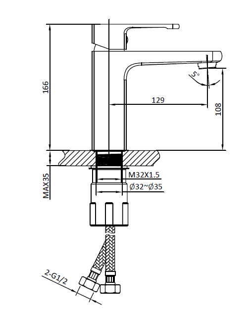 AltroBagno Смеситель для раковины Lamberto 0139 GrMt