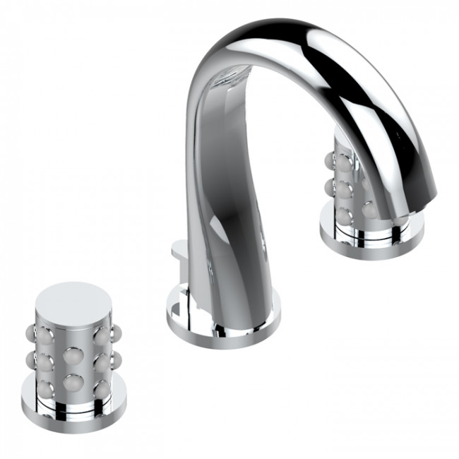 THG Mossi Смеситель для раковины, 3 отв., цвет: хром/прозрачный хрусталь