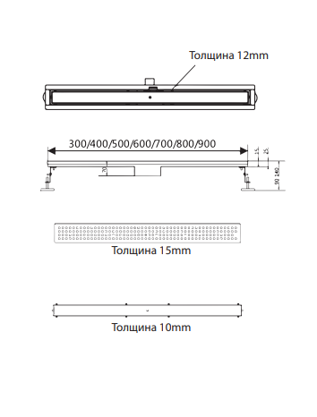 AltroBagno Душевой трап под плитку FD 071207 Cr (60) хром