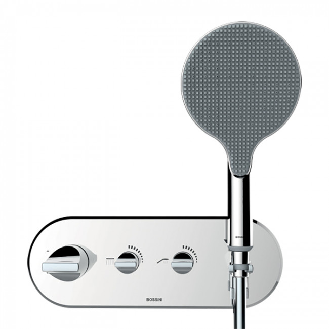 Bossini Z00521.030 Apice Смеситель для душа, встраиваемый, термостатический, 2 запорных вентиля, с ручным душем и шлангом 1500 мм.,