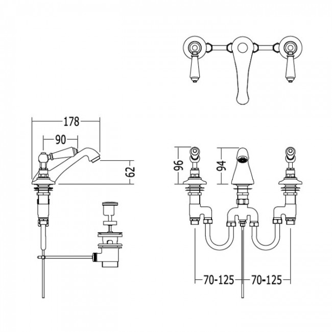 Devon&Devon Dandy Смеситель для раковины, цвет: золото MARF46