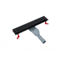 Лоток душевой, сифон 360, комбинированный затвор, перфорированная решетка, 500мм, черный, IDDIS, 975B5BL20DZ