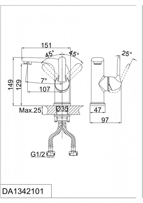 Комплект смесителей DK DA1340001SET (DA1342101,DA1342201,DA1343201)