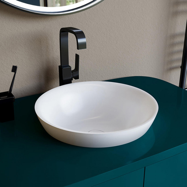 Salini Marea Раковина накладная 41.5х41.5х16см, без отв., без перелива, S-Stone, цвет: белый матовый