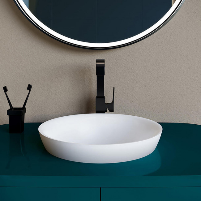 Salini Marea Раковина накладная 41.5х41.5х16см, без отв., без перелива, S-Stone, цвет: белый матовый