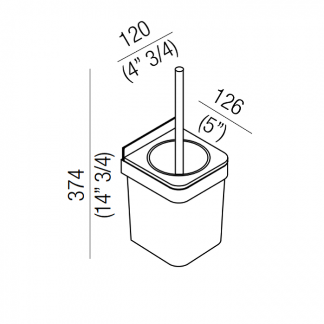 Agape Memory Туалетный ёршик, подвесной, цвет: глянец