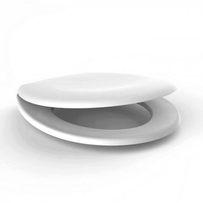 SANIT 8000 Сиденье для унитаза, белое тяжелое из дюропласта, стальные шарниры, быстросъемное