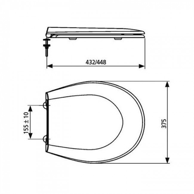 SANIT 8000 Сиденье для унитаза, белое тяжелое из дюропласта, стальные шарниры, быстросъемное