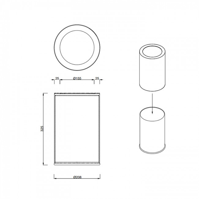 Decor Walther Rooms  Корзина для бумаги, настольная, цвет: матовая сталь