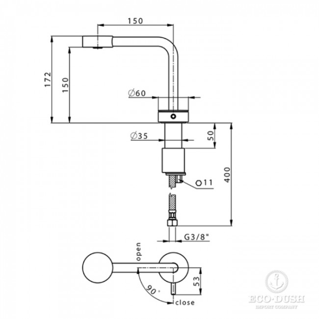 Cisal Slim Смеситель для раковины, на 1 отв., цвет: черный матовый