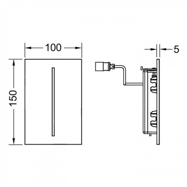 TECE TECEfilo-Velvet Urinal Электронная панель смыва для писсуара, 7,2В, цвет: Grigio Londra/антрацит 9242022