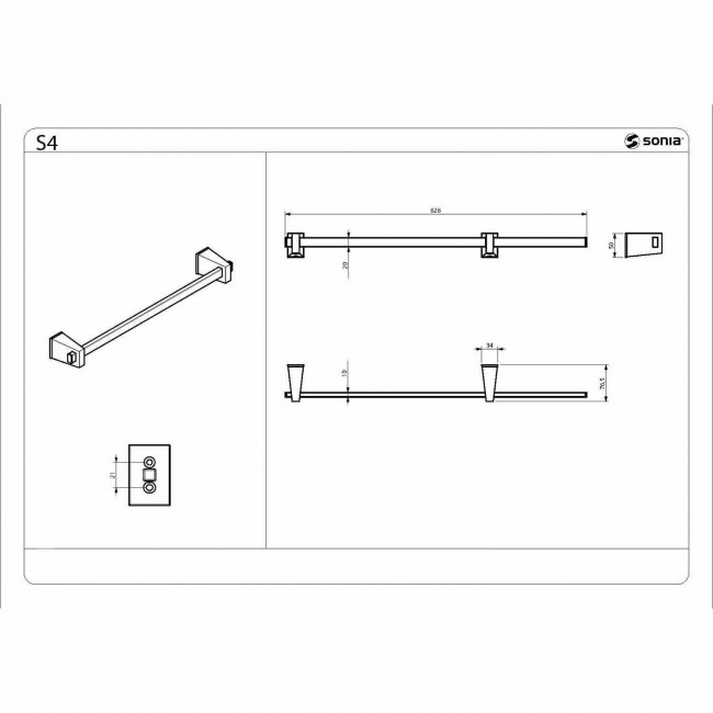 Полотенцедержатель 60 см Sonia S-4 156344