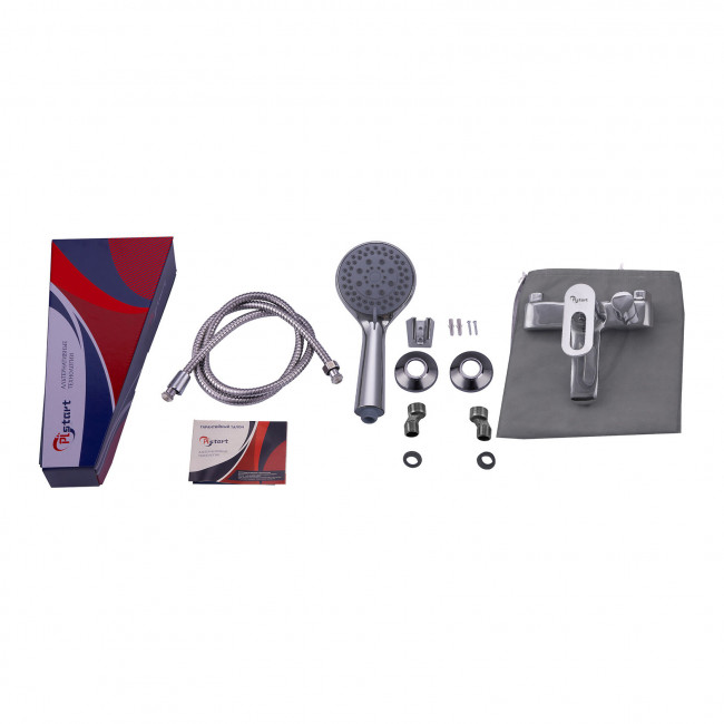 Смеситель ванно-душевой Plstart с душевым гарнитуром, хром (PD32083)