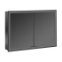 EMCO Prime Зеркальный шкаф 100xh70см с подсветкой, встраиваемый, 2 двери, 2 полки, розетка, цвет: черный