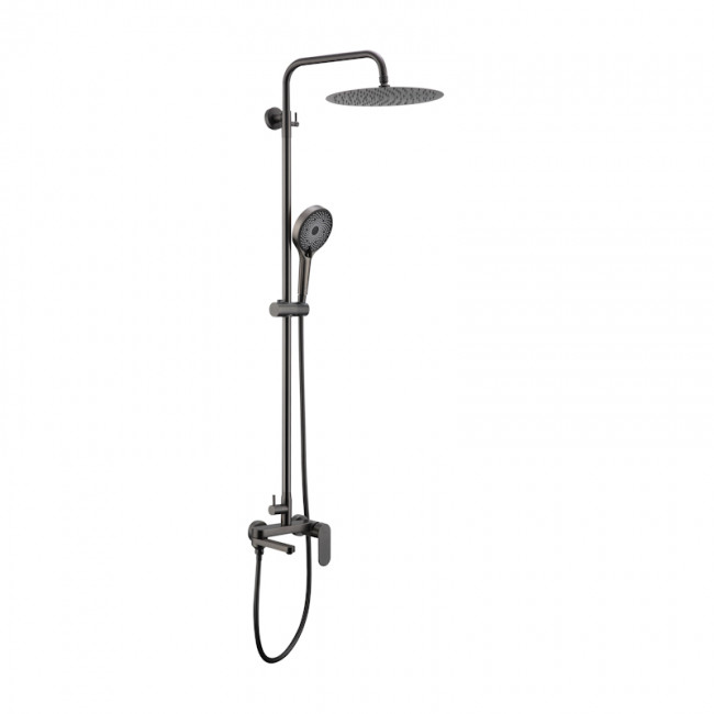 Душевая система Raglo для ванны и душа излив поворотный 15 см, графит (R10.24.09) Душевая система Raglo для ванны и душа излив поворотный 15 см, графит (R10.24.09)