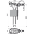 Alcaplast A160-3/8" Впускной механизм с боковой подводкой и металлической резьбой для керамических бачков