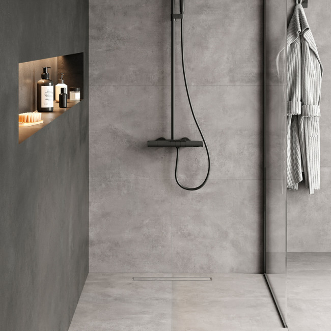 Лоток душевой, сифон 360, комбинированный затвор, двухсторонняя решетка, 500мм, хром, IDDIS, 975B5SB00DZ