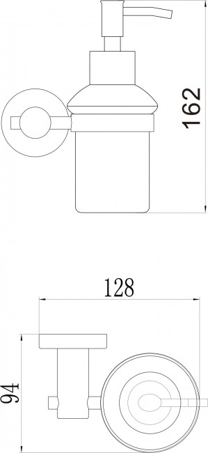 Дозатор для жидкого мыла с настенным держателем Savol (S-005631C)