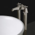 Devon&Devon Time Смеситель для ванны с ножками и лейкой, цвет: никель сатинированный
